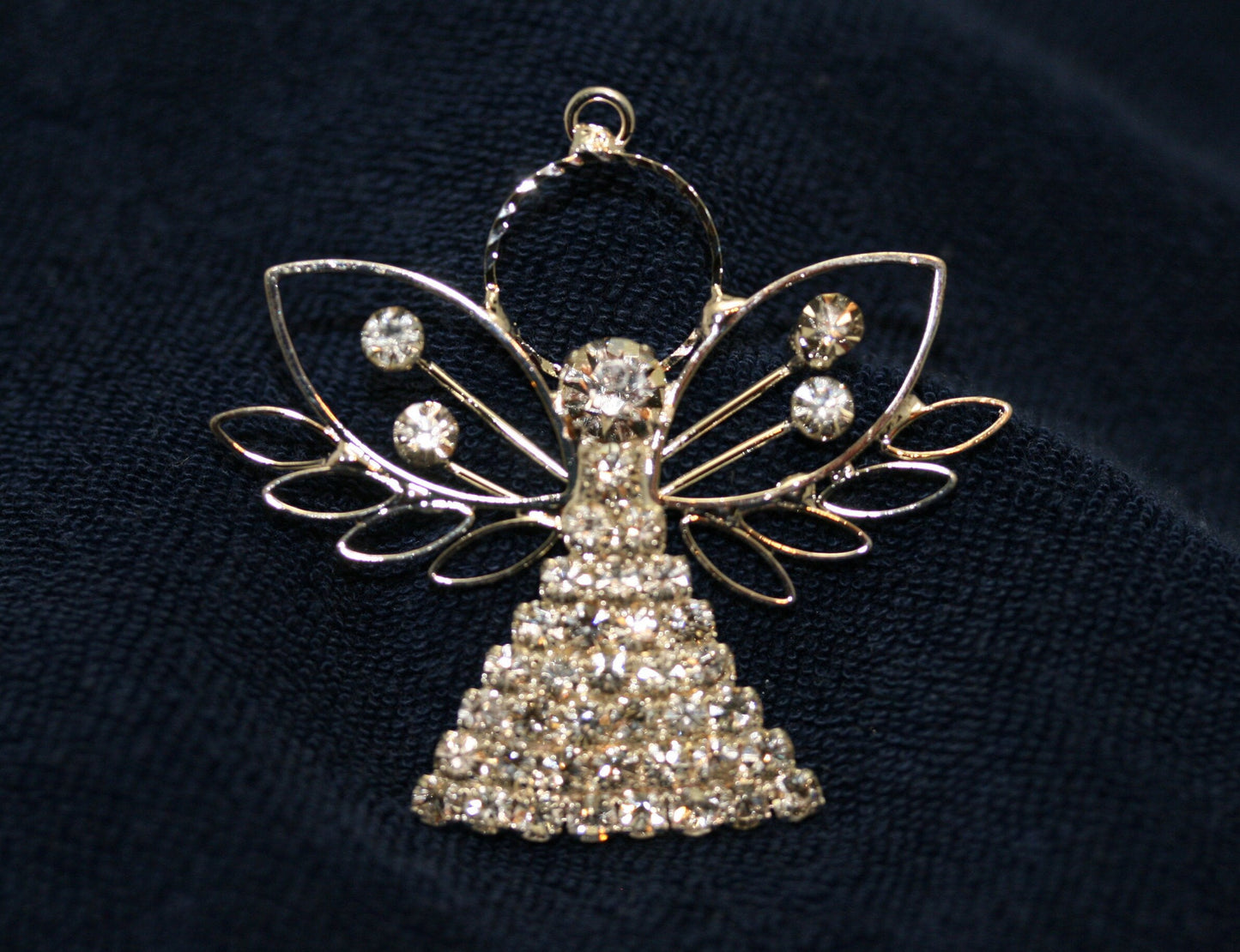 Silver Clear Rhinestone Angel Pendant, X-mas, Wedding, Anniversary Gift Deceleration and More