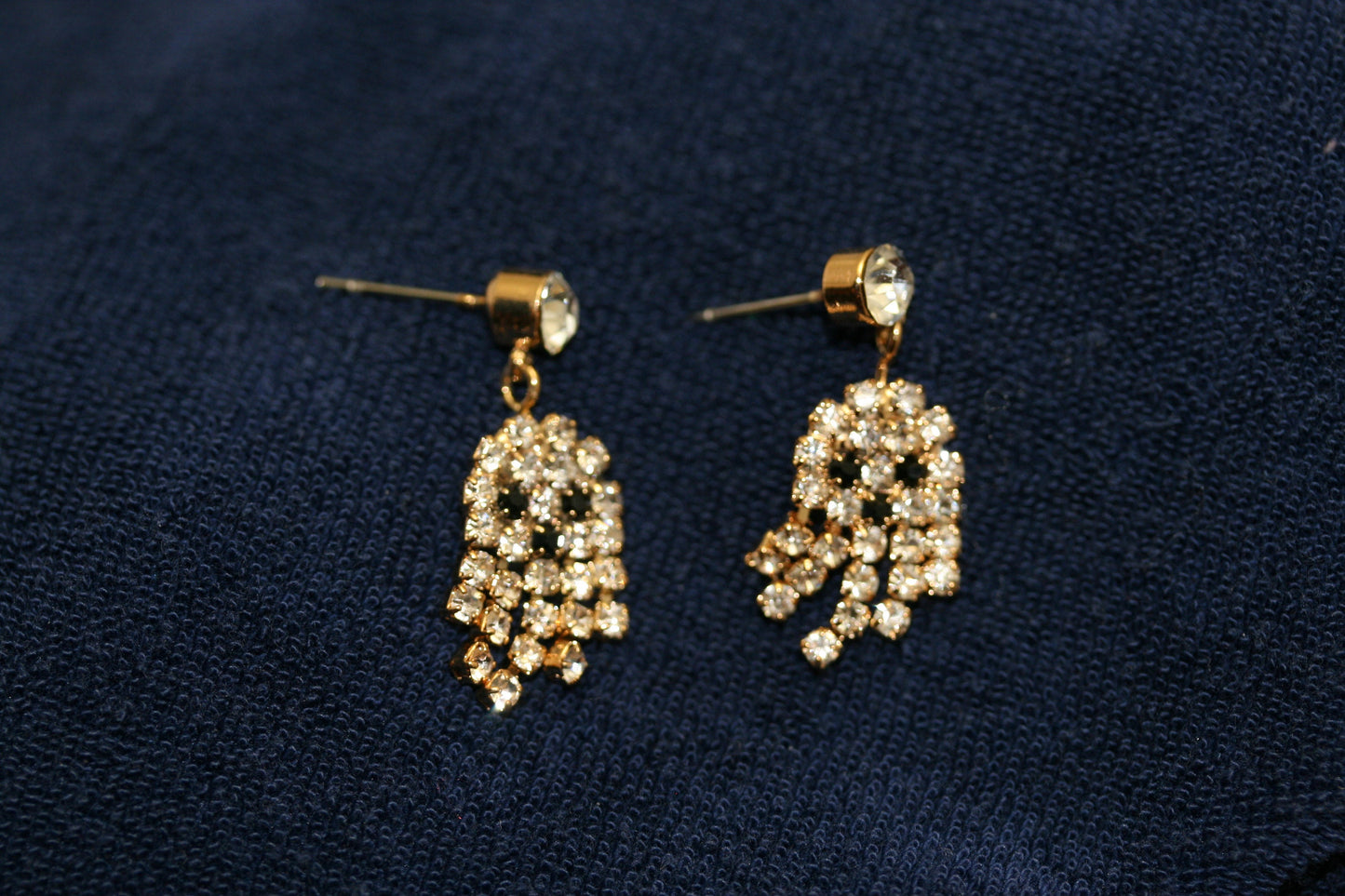 Halloween Earrings Halloween Jewelry Gifts Rhinestone Ghost Dangle Earrings for Party Jewelry Accessories