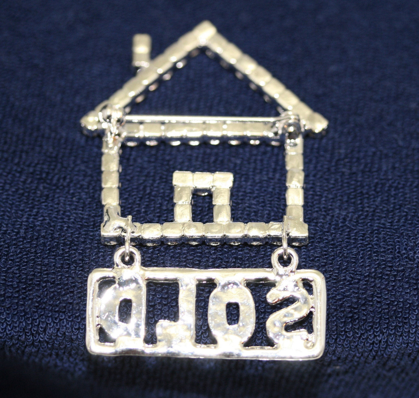 Silver Tone Rhinestone House Home Sold Sign Realtor Brooch Pin