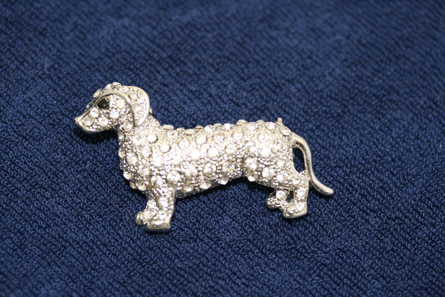 Rhinestone cute dachshund pin, dog pin brooch, rhinestone dog dachshund jewelry
