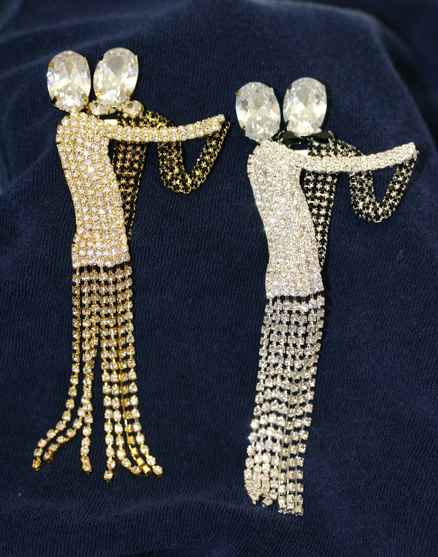 Ballroom Dancers Pin CZECH-style Rhinestones Dancing Couple Dancers Brooch Waltzing Art Deco