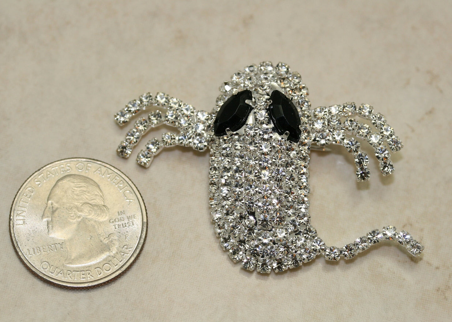 GRANDLING Bling bling Halloween Ghost Theme Gift Rhinestone Jewelry "Ghost" Brooch Pins