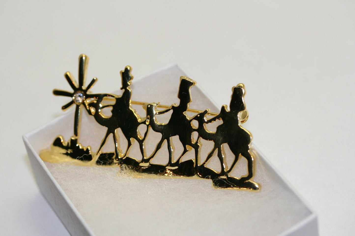 Vintage Gold Tone Three Wise Men Brooch Pin, Holiday Jewelry, Christmas Jewelry