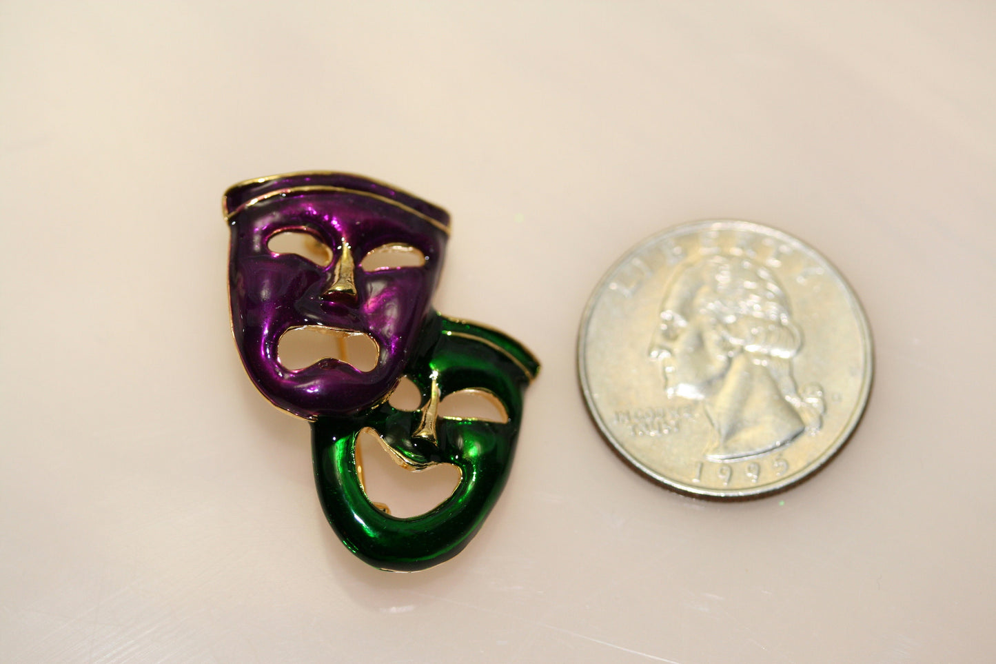 Vintage Comedy Tragedy Broach, Mardi Gras Fashion Jewelry, theater pin, Mardi Gras