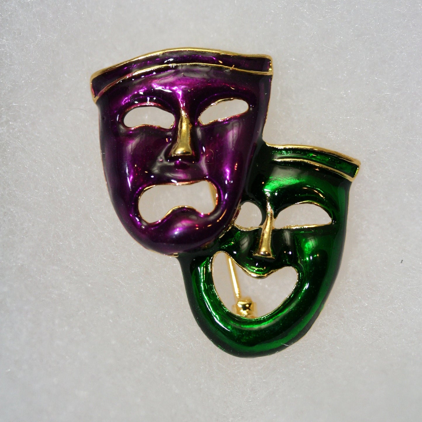 Vintage Comedy Tragedy Broach, Mardi Gras Fashion Jewelry, theater pin, Mardi Gras