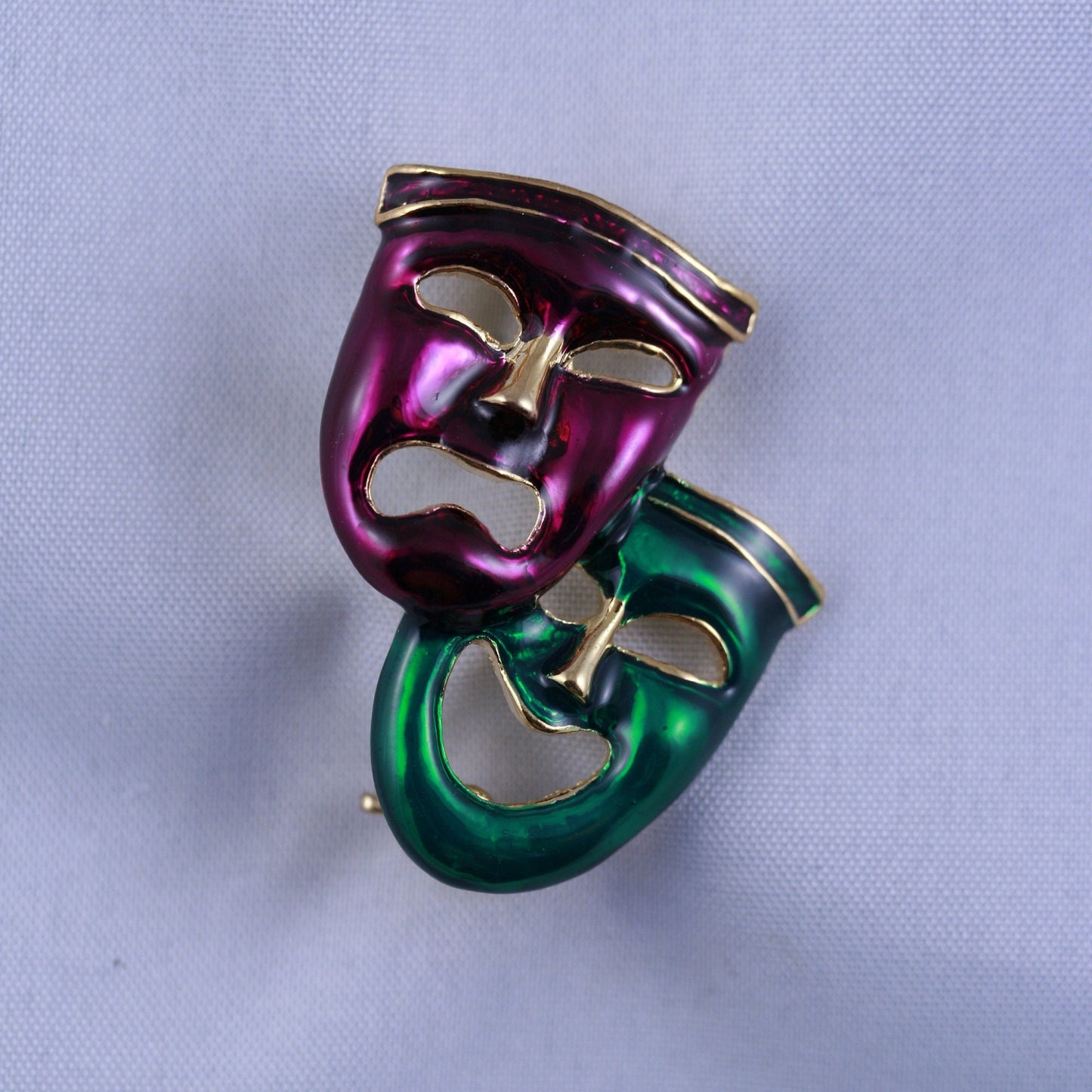 Vintage Comedy Tragedy Broach, Mardi Gras Fashion Jewelry, theater pin, Mardi Gras