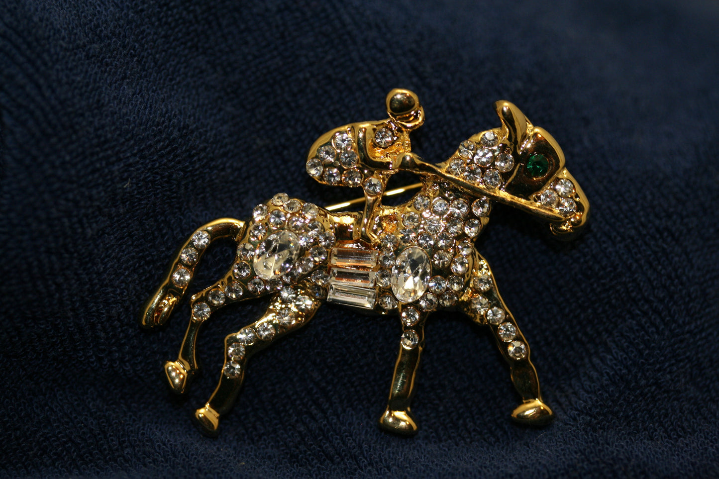 Vintage Kentucky Derby Racing Horse Jockey Pin Brooch, Rhinestone Jewelry, Equestrian Horses Kentucky Derby