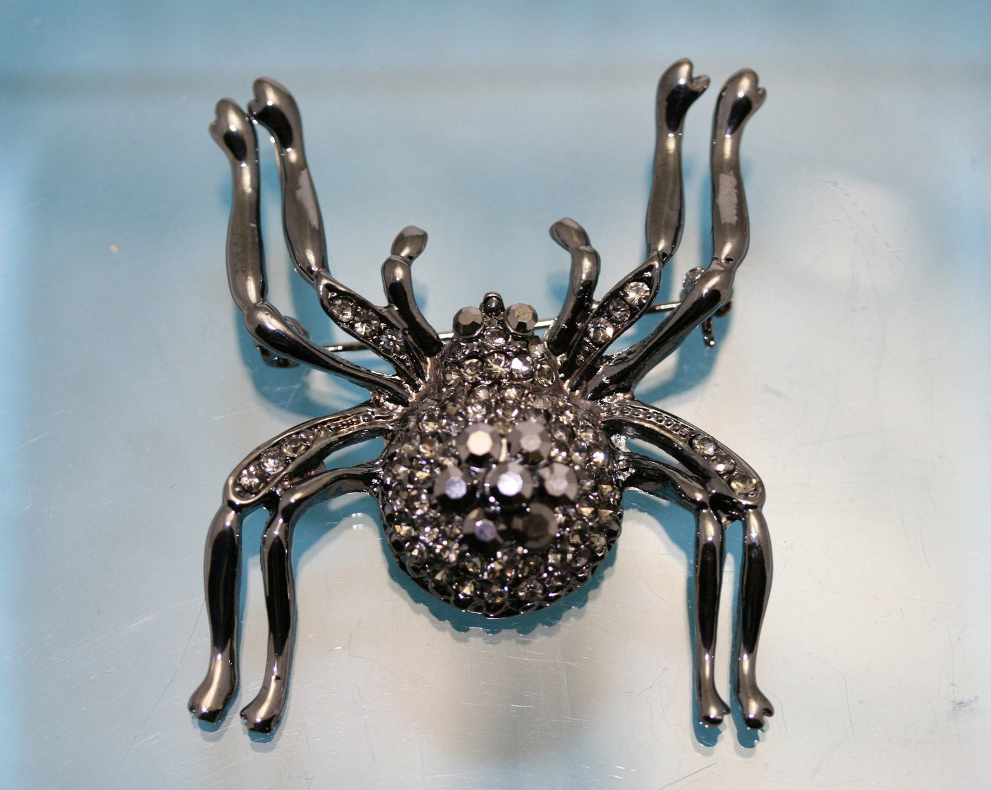 Vintage Rhinestone Inlaid Spider Brooch Pin Halloween Brooch Jewelry
