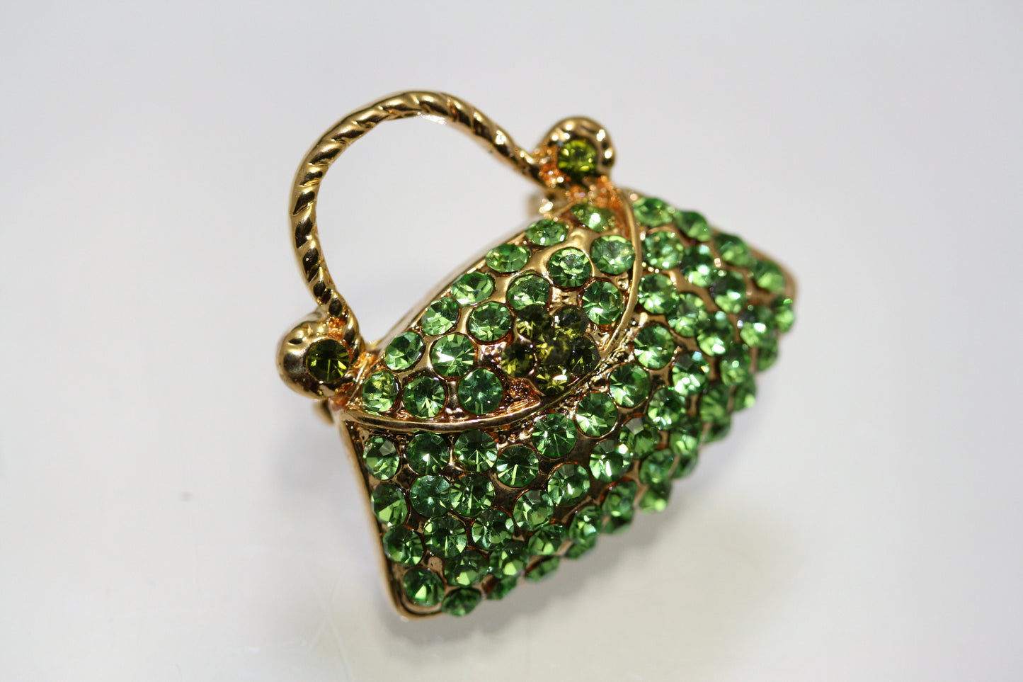 Crystal Women Basket Purse Handbag Trinket Brooch Pin, Rhinestone Women Purse Fashion Jewelry Gift, DIY Jewelry