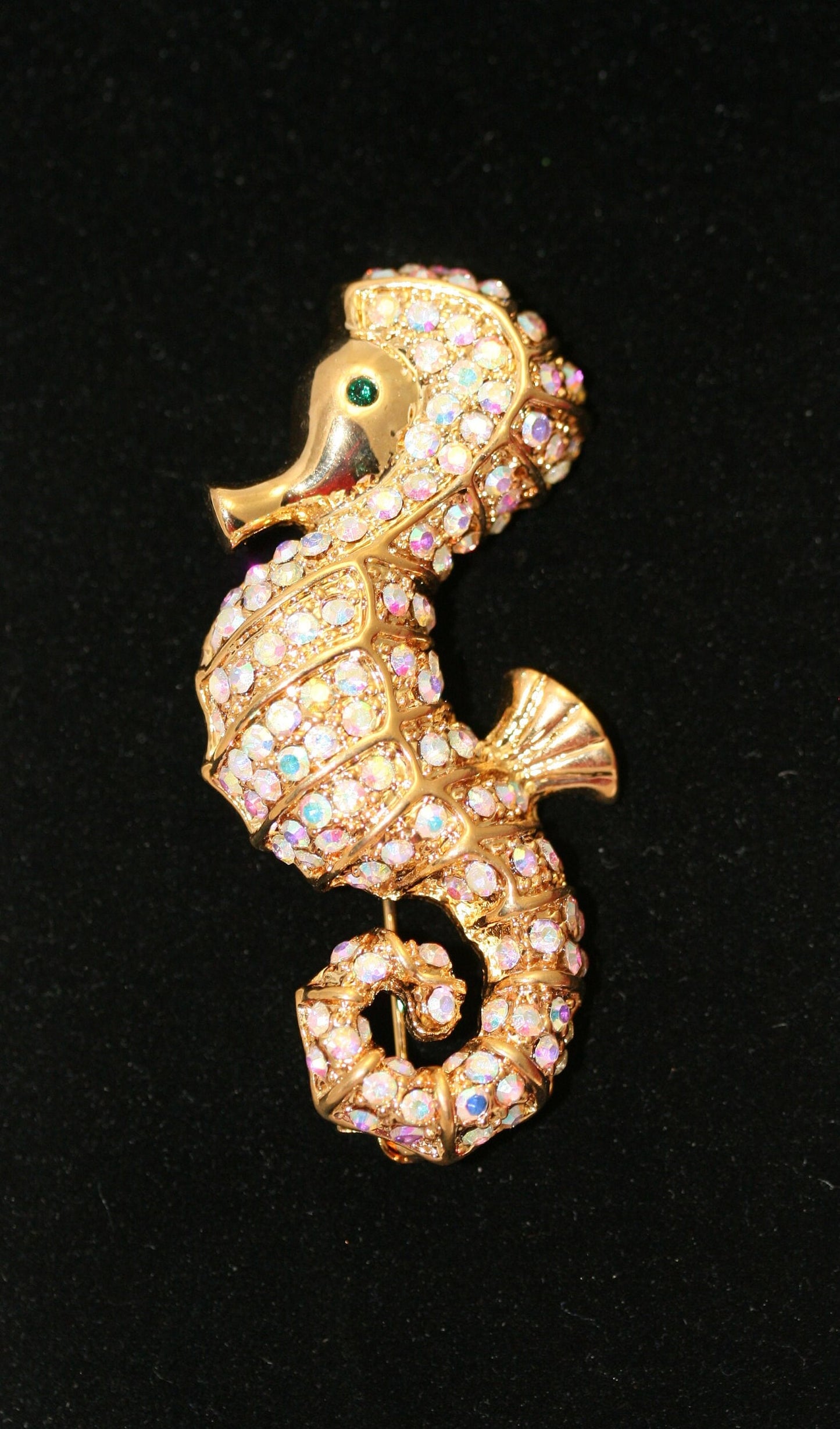 Vintage Seahorse Brooches Crystal Rhinestones Brooch Pin Jewelry Accessories