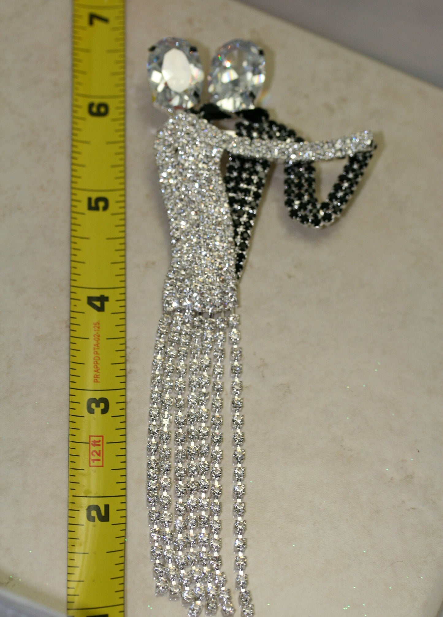 Ballroom Dancers Pin CZECH-style Rhinestones Dancing Couple Dancers Brooch Waltzing Art Deco
