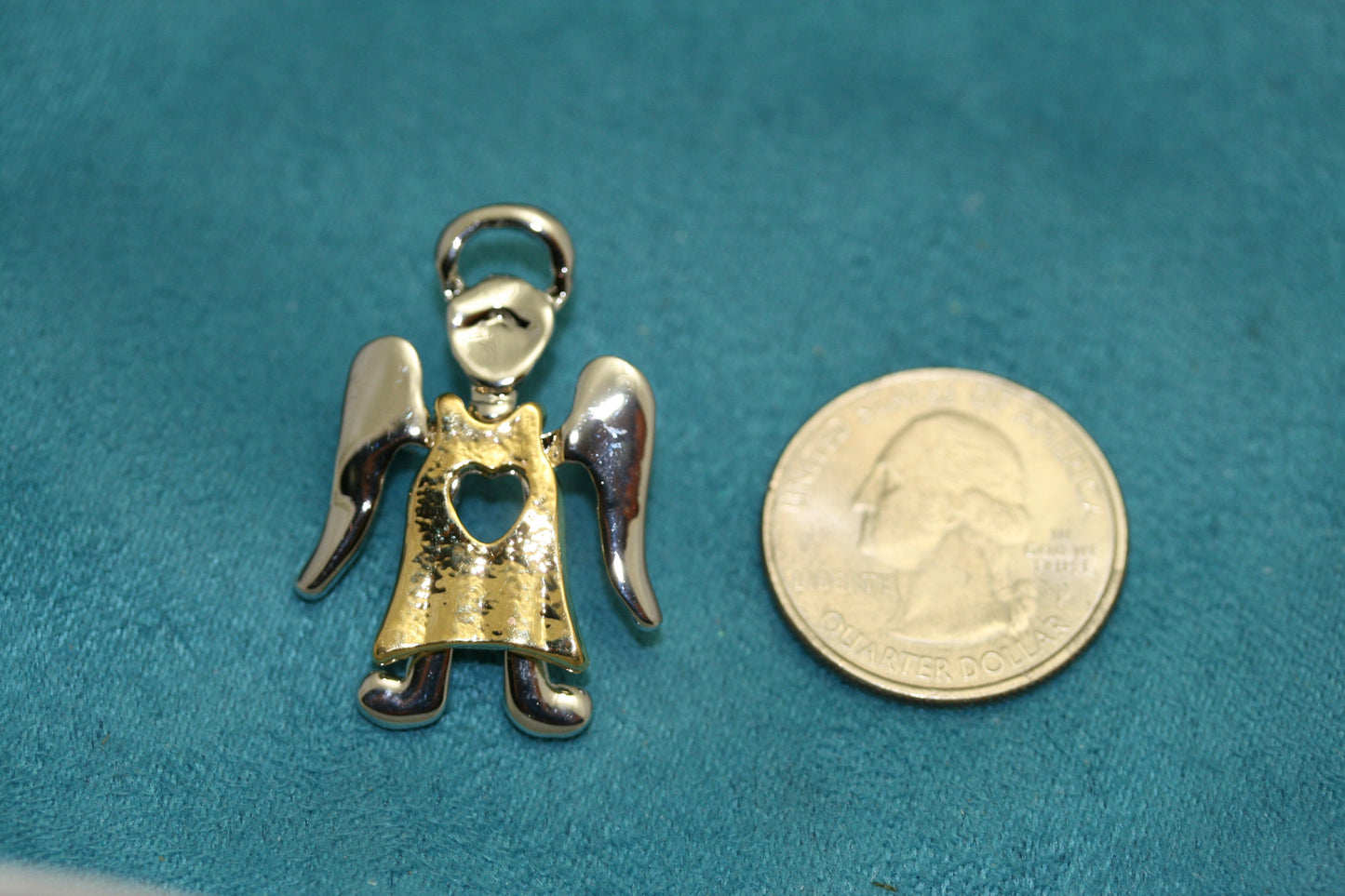 Two Tone Angel Brooch In Vintage Designer, Religious Pin, Choir Angel, Christmas Angel Costume Jewelry