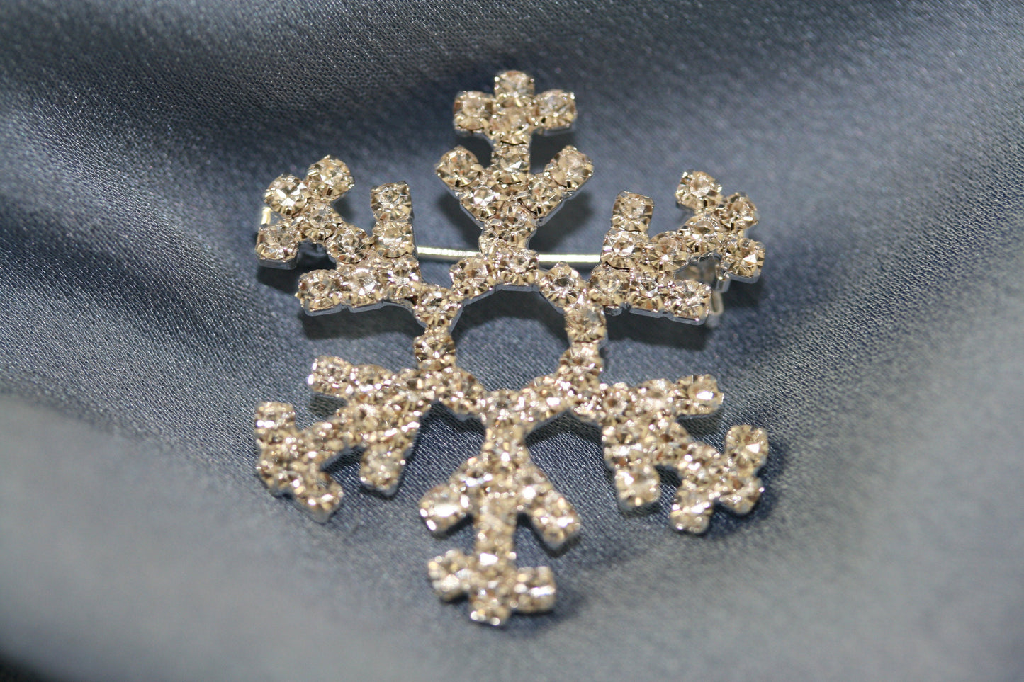 Rhinestone Winter Snowflake Brooch Pin OR Pendant, Christmas Fashion Jewelry Gift
