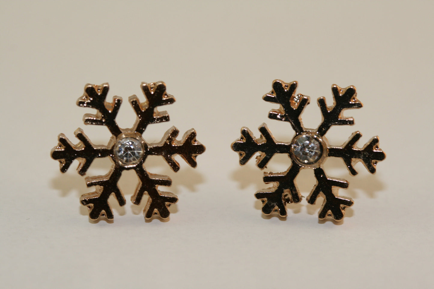 Rhinestone Snowflake earrings, Winter Ear Studs, Snow Earrings, Holiday Snowflake Jewelry, Christmas gifts, Sold as a pair