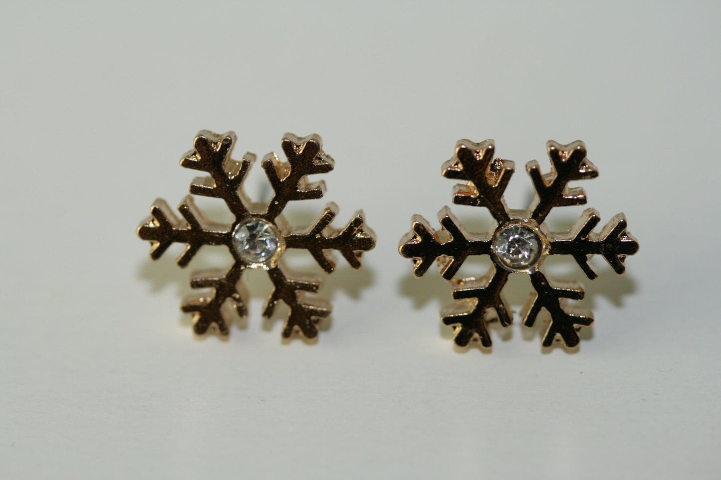 Rhinestone Snowflake earrings, Winter Ear Studs, Snow Earrings, Holiday Snowflake Jewelry, Christmas gifts, Sold as a pair
