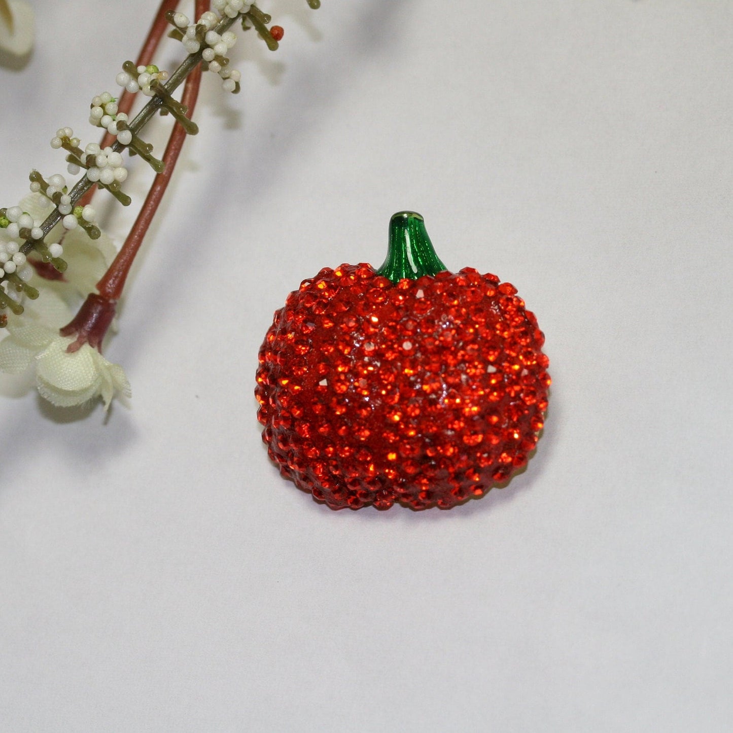 Rhinestone Fall Autumn Cornucopia Halloween Thanksgiving Pumpkin Pin Brooch, Holiday Fashion Costume Jewelry