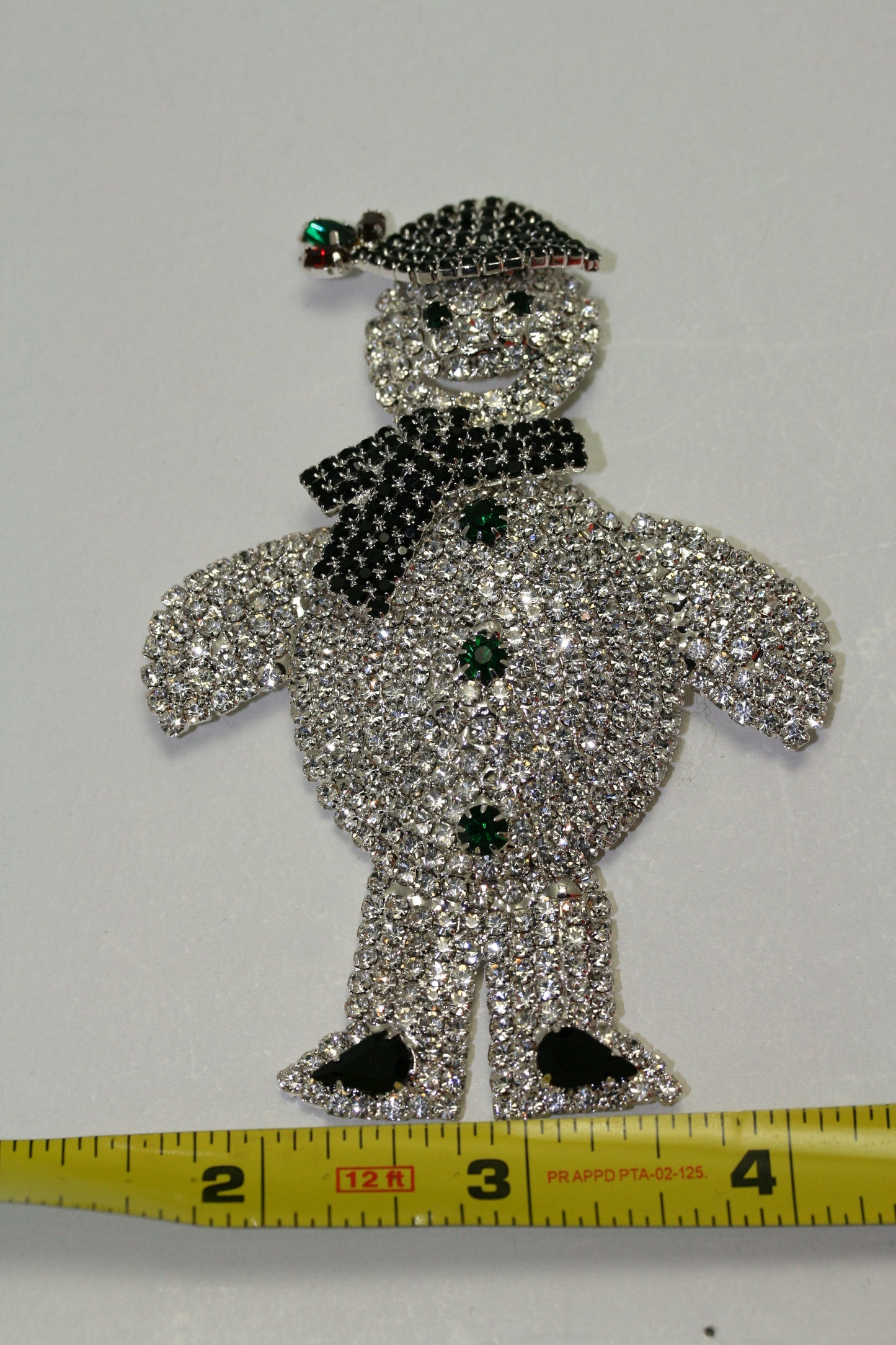 Large Rhinestone Christmas Snowman Brooch Pin, Stunning Winter Snowman Brooch, Holiday Jewelry Gift
