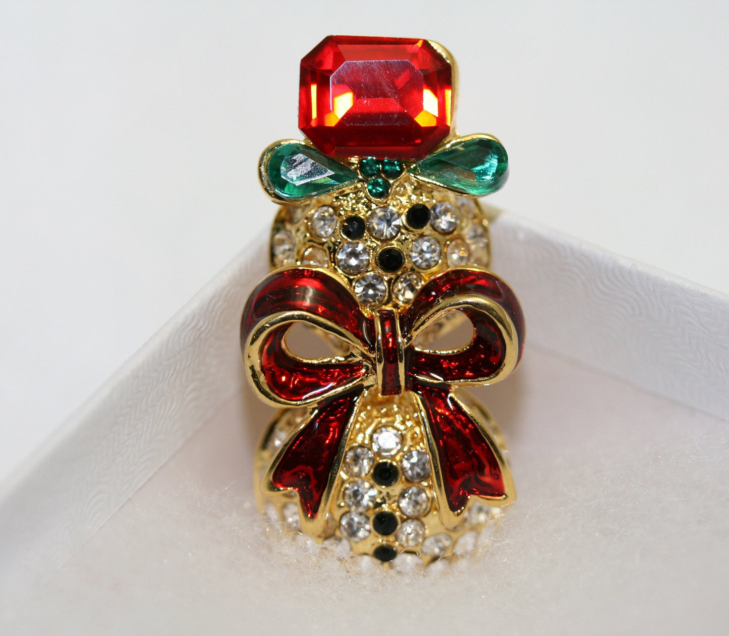 Rhinestone Christmas Snowman Brooch, Pin, Christmas Gift Jewelry