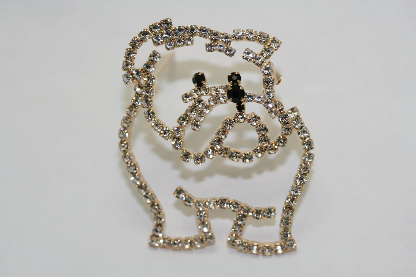 Vintage Costume Bulldog Dog Puppy prong set Georgia Mascot dog brooch pin, Animal Dog Jewelry