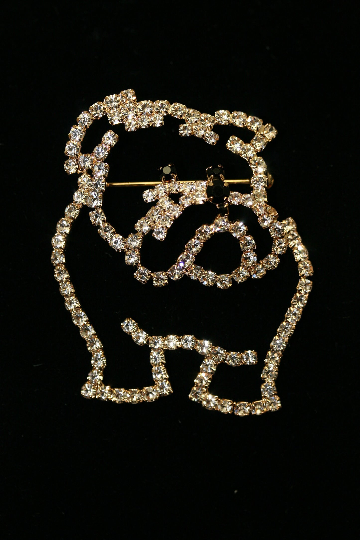 Vintage Costume Bulldog Dog Puppy prong set Georgia Mascot dog brooch pin, Animal Dog Jewelry