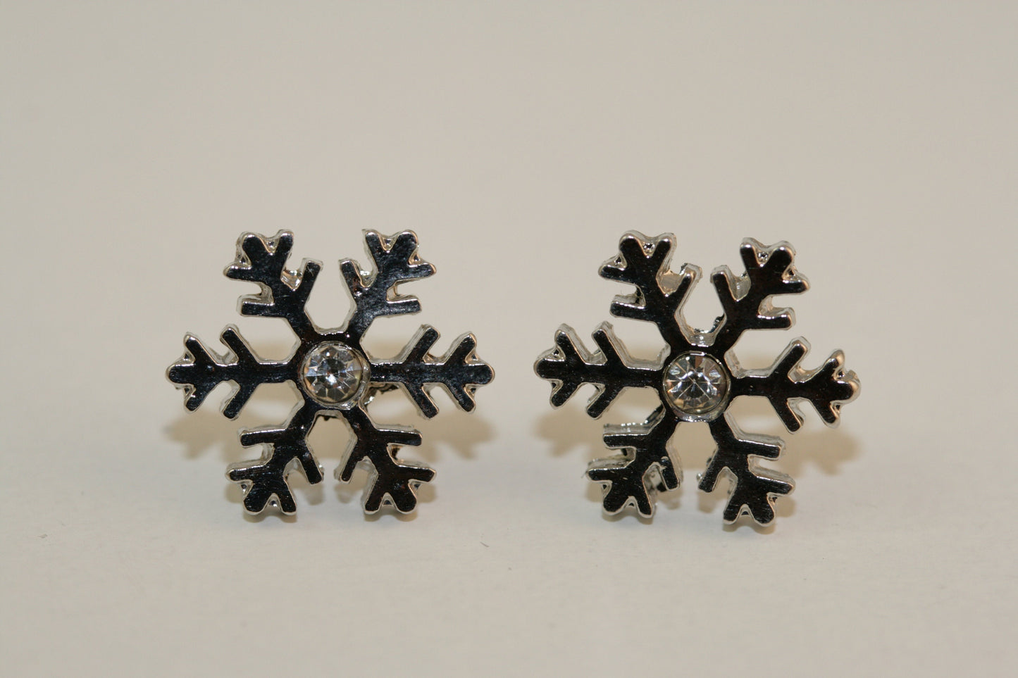 Rhinestone Snowflake earrings, Winter Ear Studs, Snow Earrings, Holiday Snowflake Jewelry, Christmas gifts, Sold as a pair