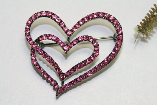 Rhinestone Heart Shape Brooch Pin Love Brooch Fashion Valentine's Day Jewelry Gift wedding heart brooch,