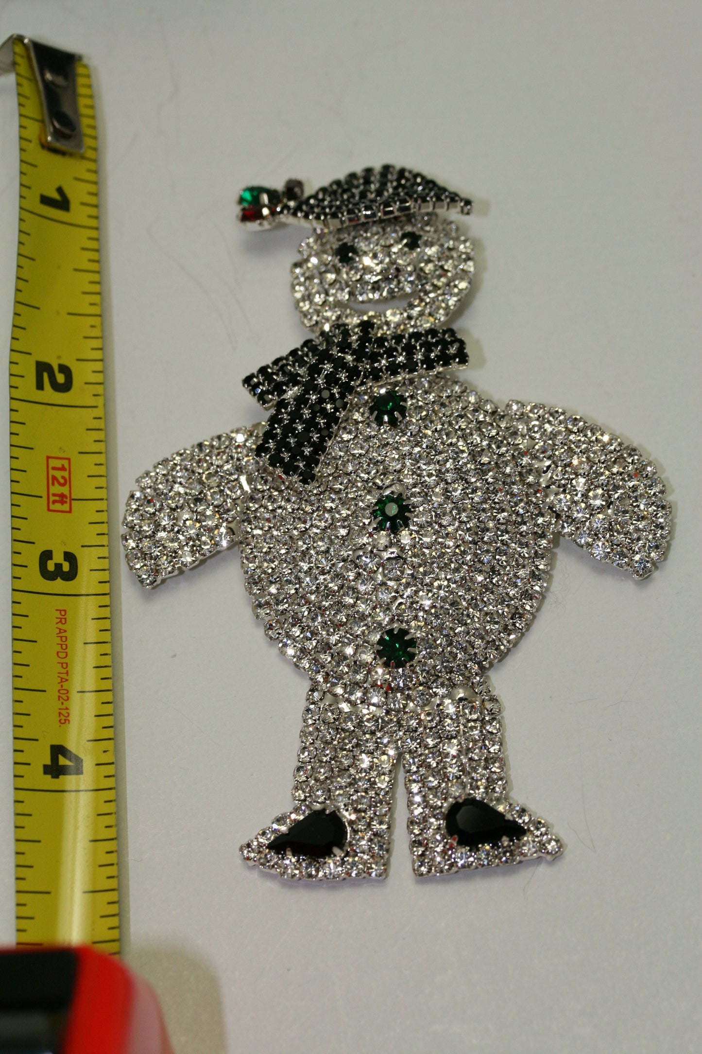 Large Rhinestone Christmas Snowman Brooch Pin, Stunning Winter Snowman Brooch, Holiday Jewelry Gift