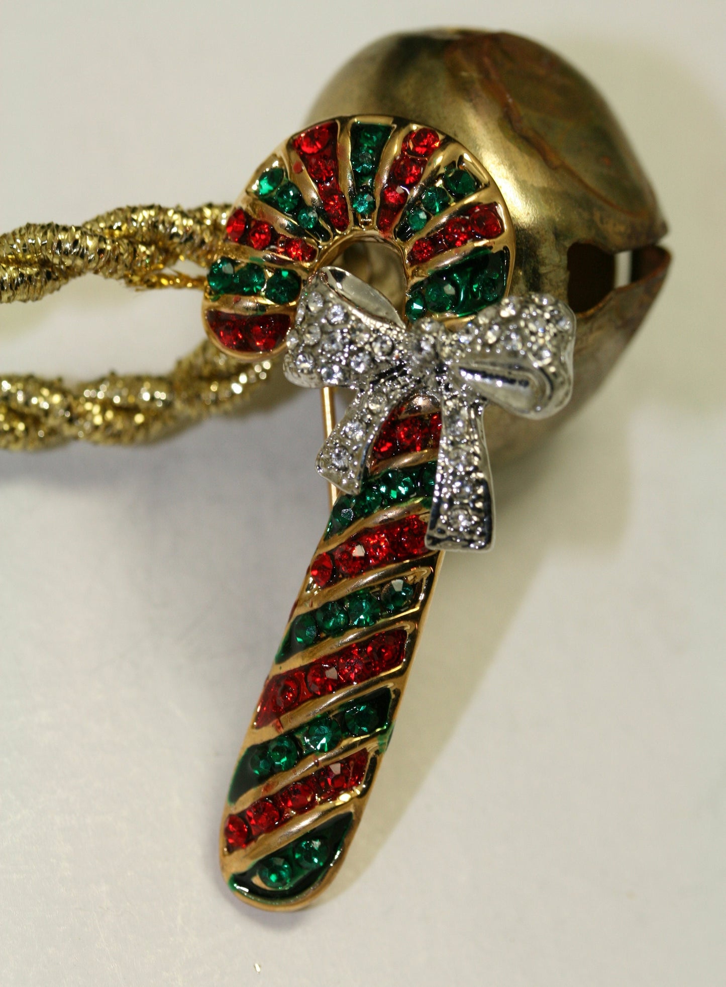 Christmas Candy cane Brooch Rhinestone Sparkle Candy Cane Brooch Pin, Holiday Gift