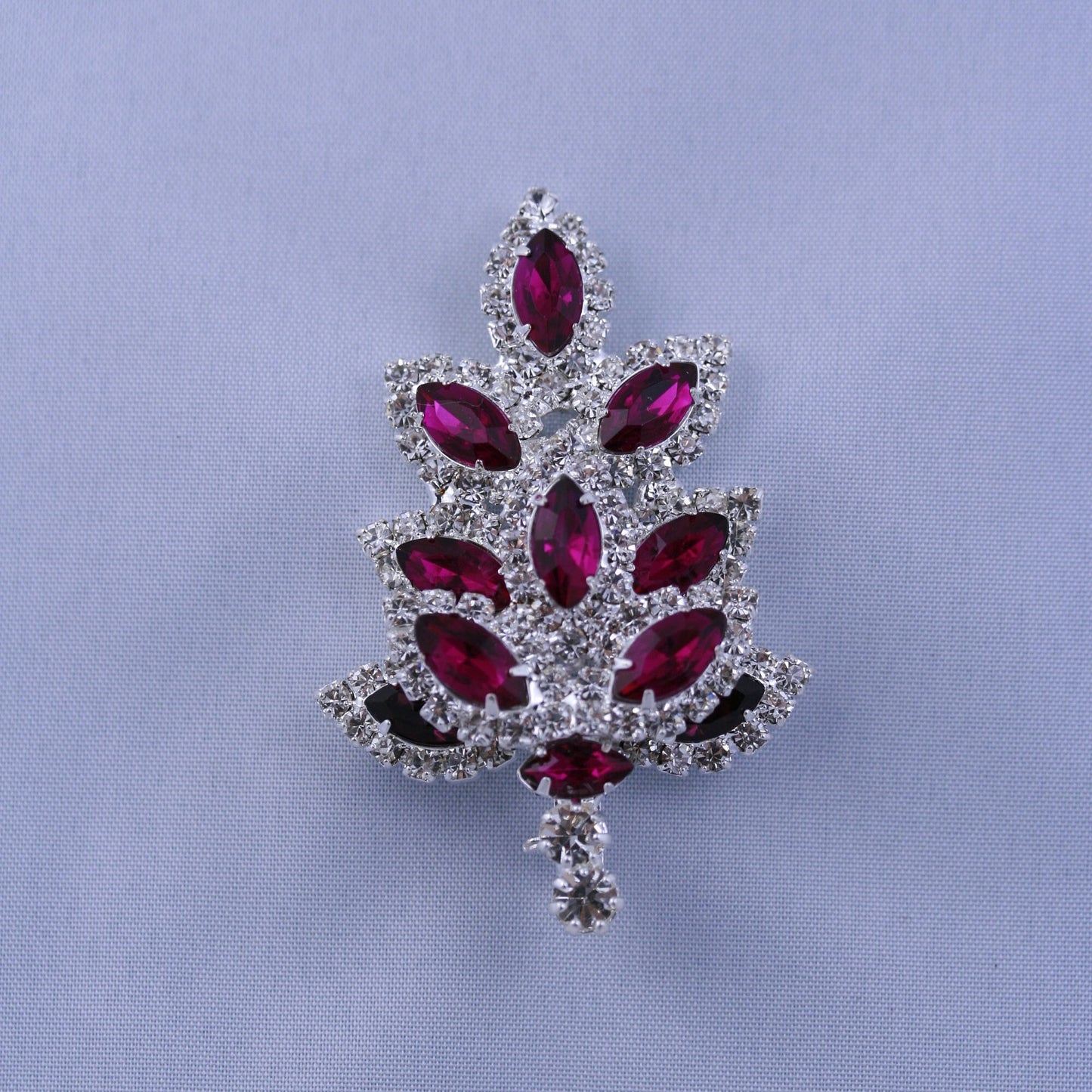 Dazzling Rhinestone Christmas Tree Brooch, Pin, Crystal Purple Xmas Tree, Costume Holiday Jewelry Gift