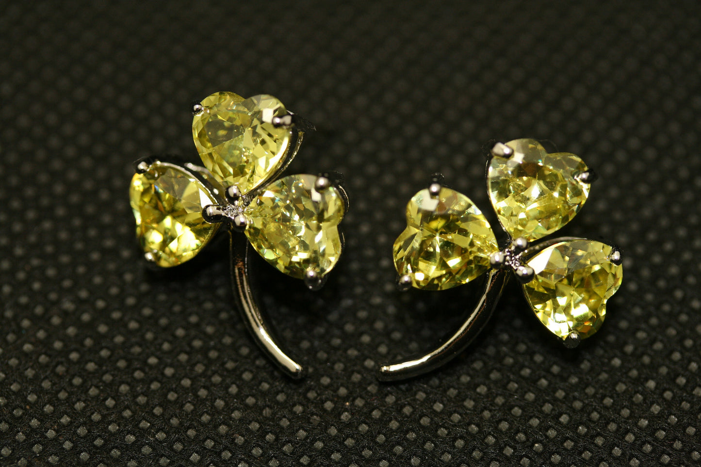Rhinestone Swarovski Irish Shamrock Three-leaf Clovers Stud Earrings, IRISH St Patrick's Day Jewelry Gift