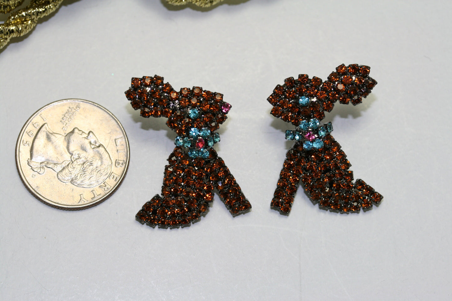 Rhinestone Easter Chocolate Bunny Stud Earring, Easter Bunny Rabbit Jewelry Gift