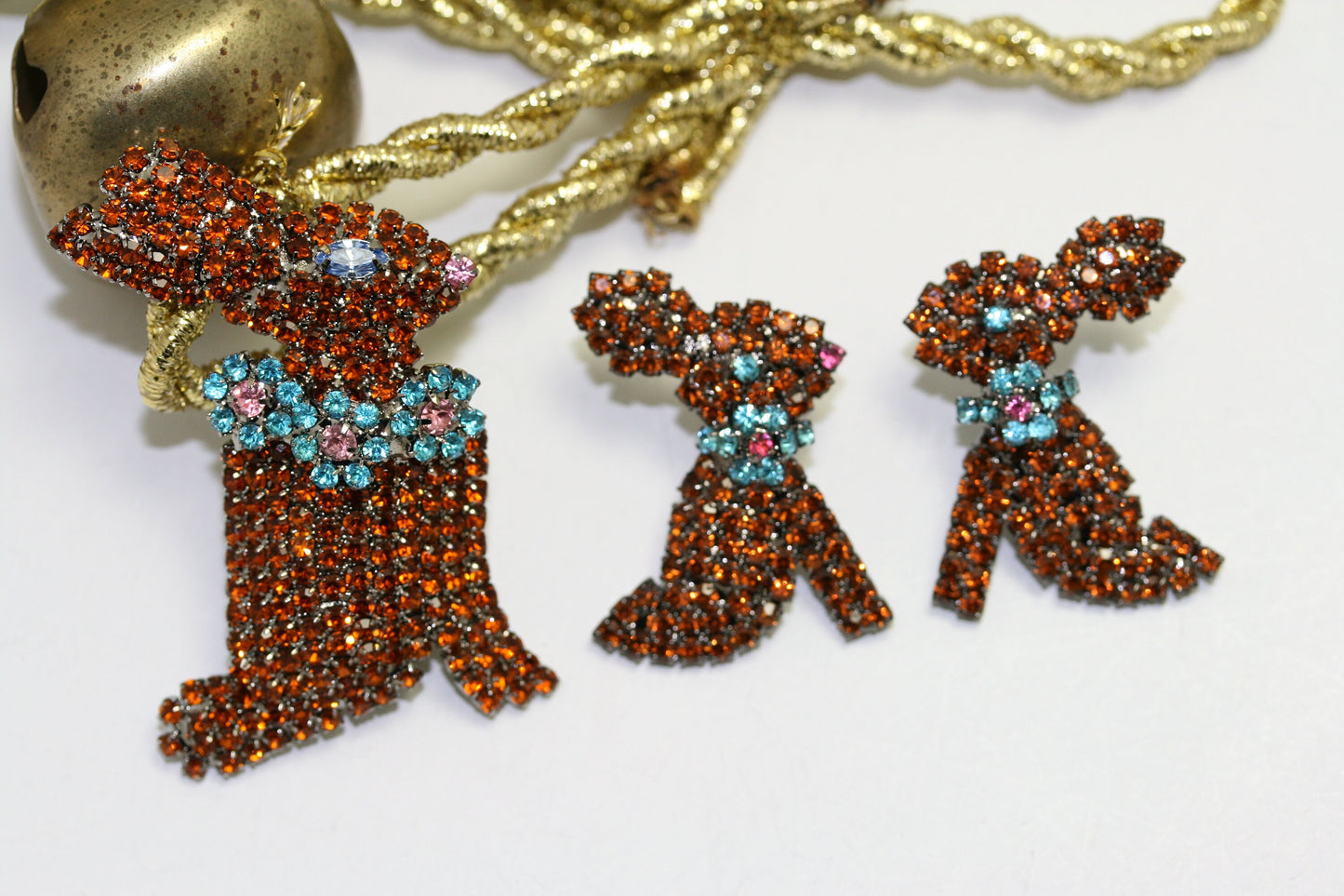 Rhinestone Easter Chocolate Bunny Stud Earring, Easter Bunny Rabbit Jewelry Gift