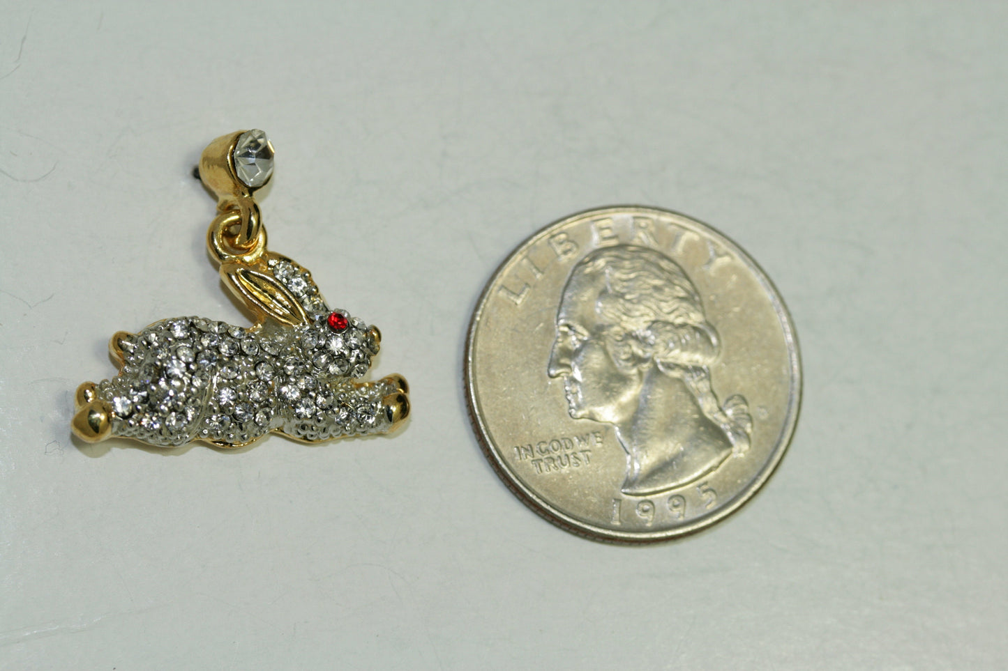 Clear Rhinestone Crystal Cute Bunny Rabbit Pin Brooch for Easter, Easter Bunny Rabbit Pin & Earring Set