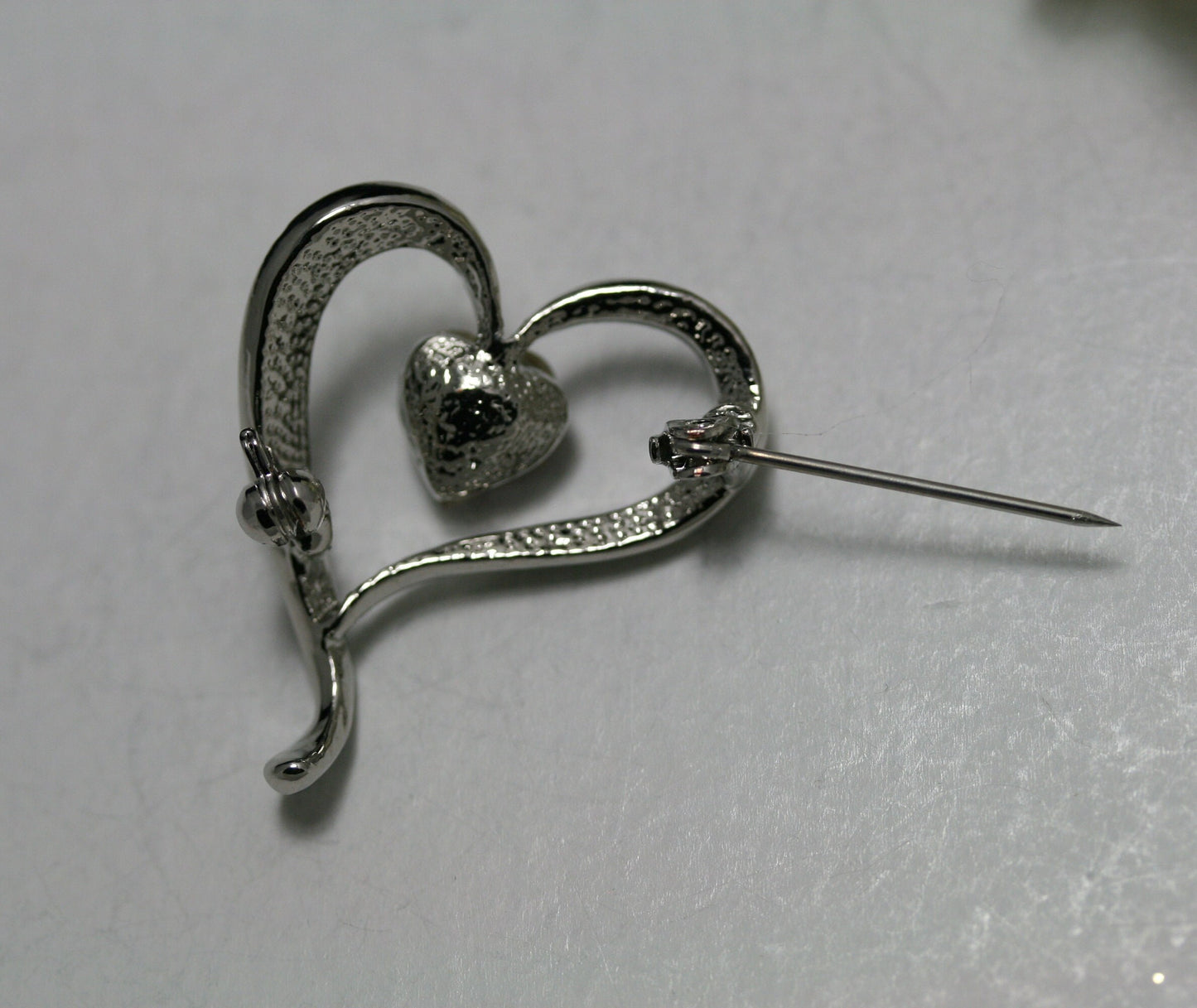 Rhinestone Heart Brooch Pin, Valentine's Red Heart Pin, Valentine's Jewelry Gift