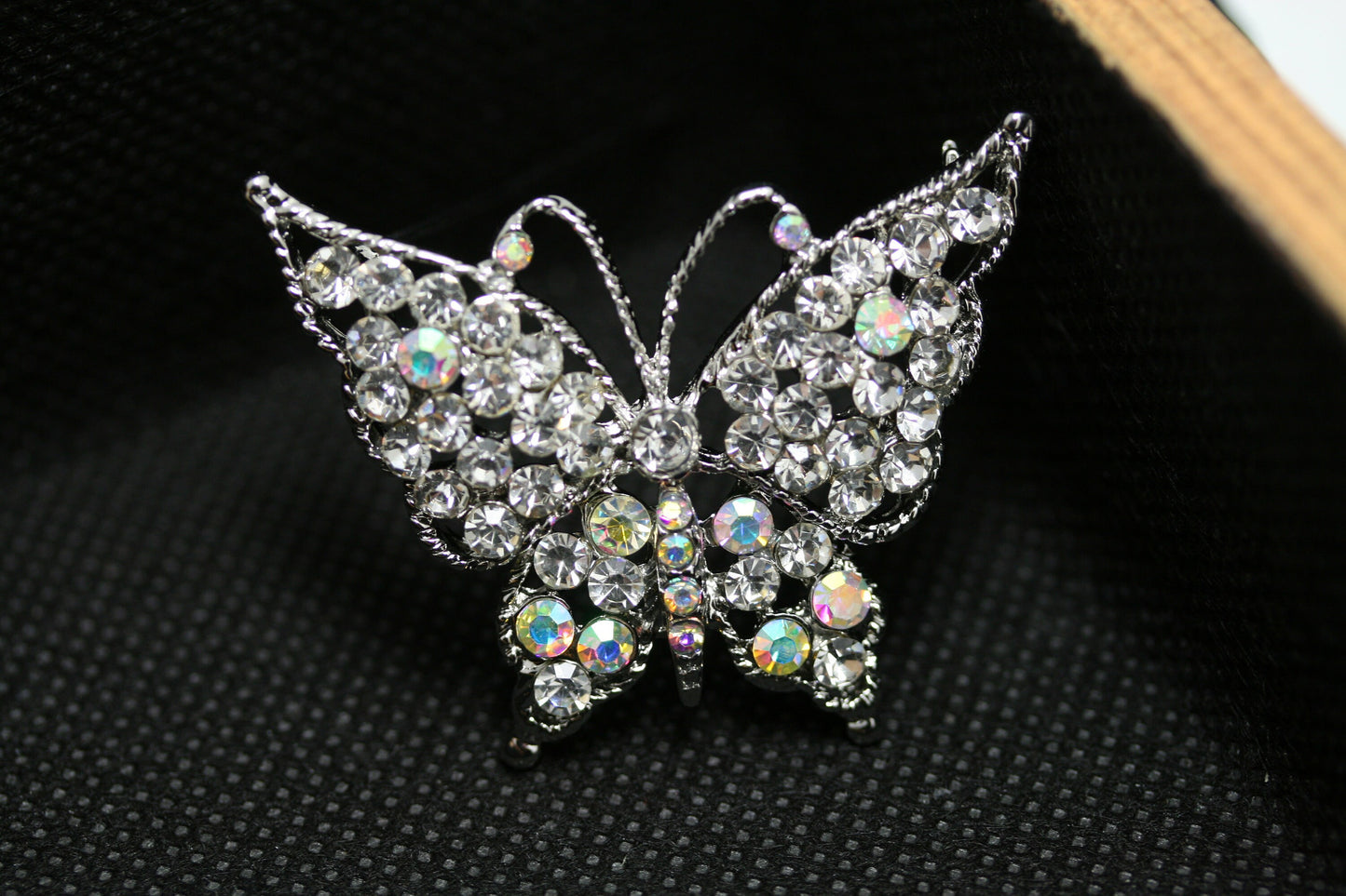 Bling Jewelry Large Clear Crystal Filigree Fashion Statement Butterfly Brooch Pin for Women, Butterfly Pin Jewelry
