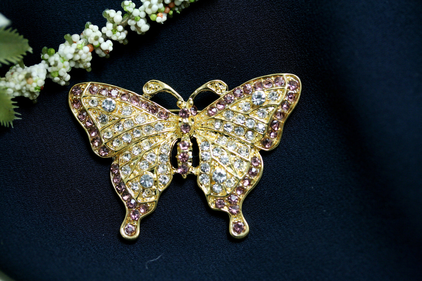 Butterfly Brooch Butterfly Rhinestone Brooch Butterfly Bling Brooch Rhinestone Studded Brooch Gold Butterfly Brooch Butterfly Pin