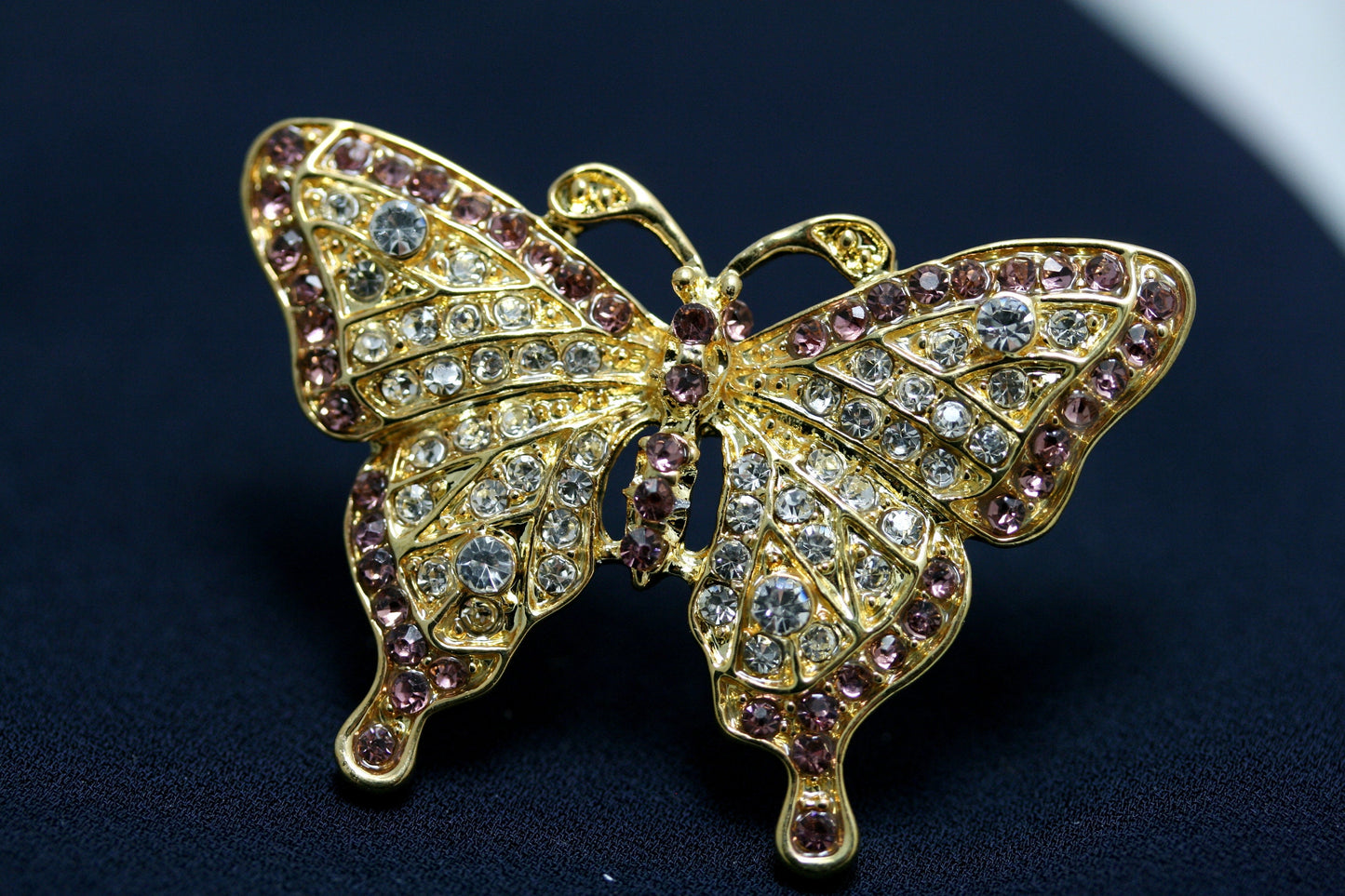 Butterfly Brooch Butterfly Rhinestone Brooch Butterfly Bling Brooch Rhinestone Studded Brooch Gold Butterfly Brooch Butterfly Pin