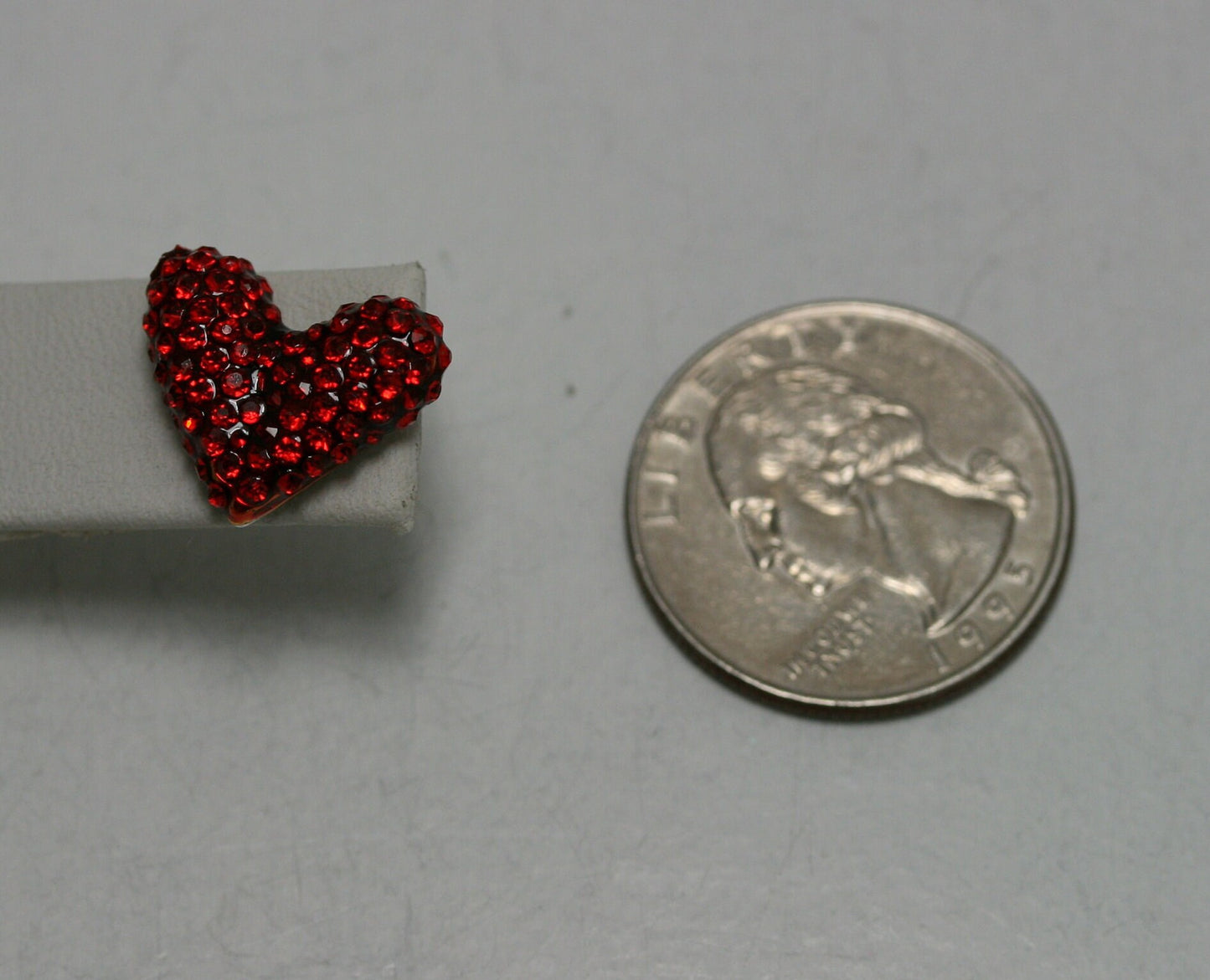Gold Treasures Crystal Heart Stud Earrings, Rhinestone Red Heart Earrings, Valentine's Day Heart Earrings Jewelry Gift