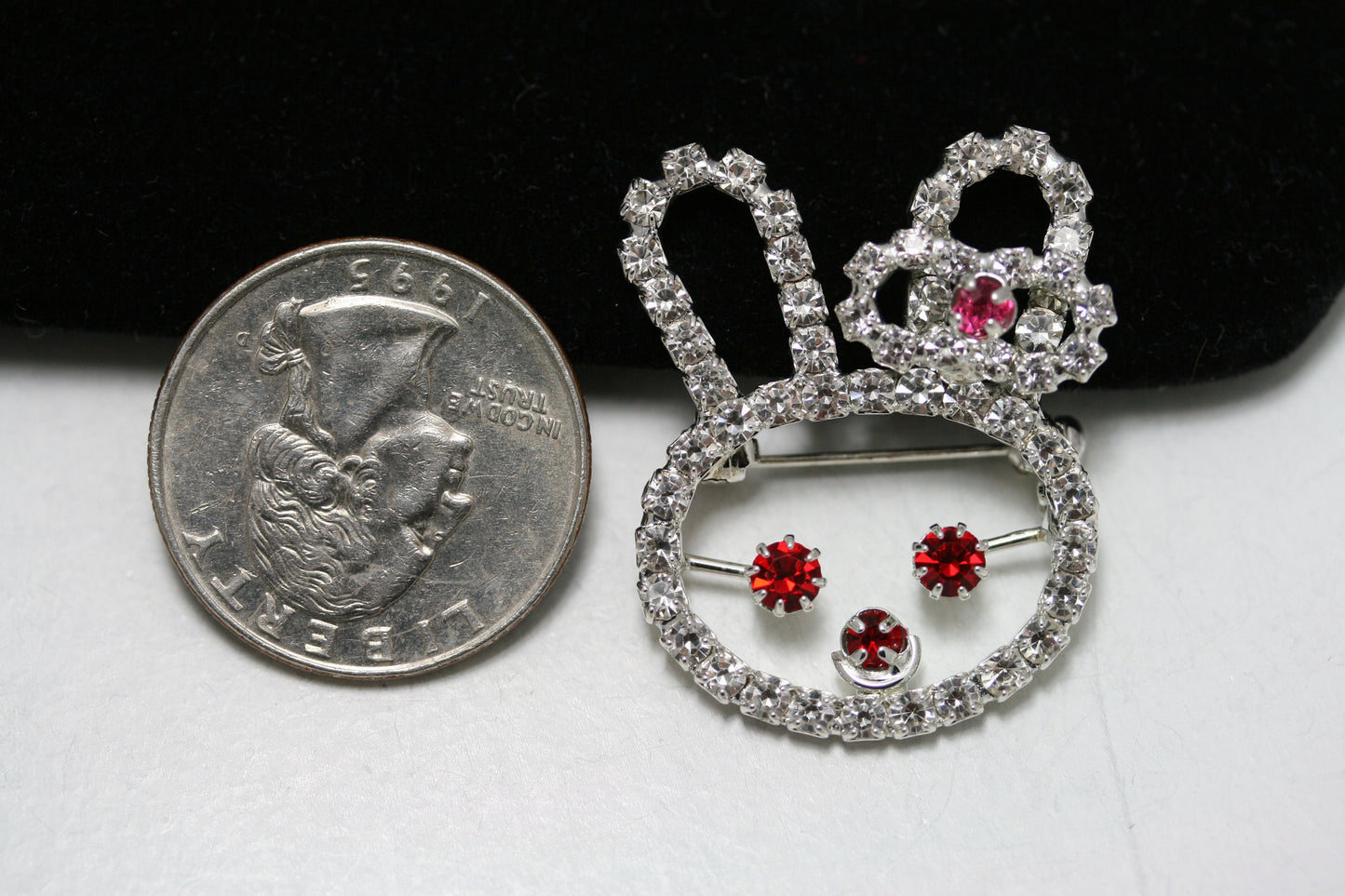Rhinestone Rabbit Bunny Brooch Pin, Crystal Easter Bunny Face Cut Out Brooch, Easter Jewelry Gift For Her
