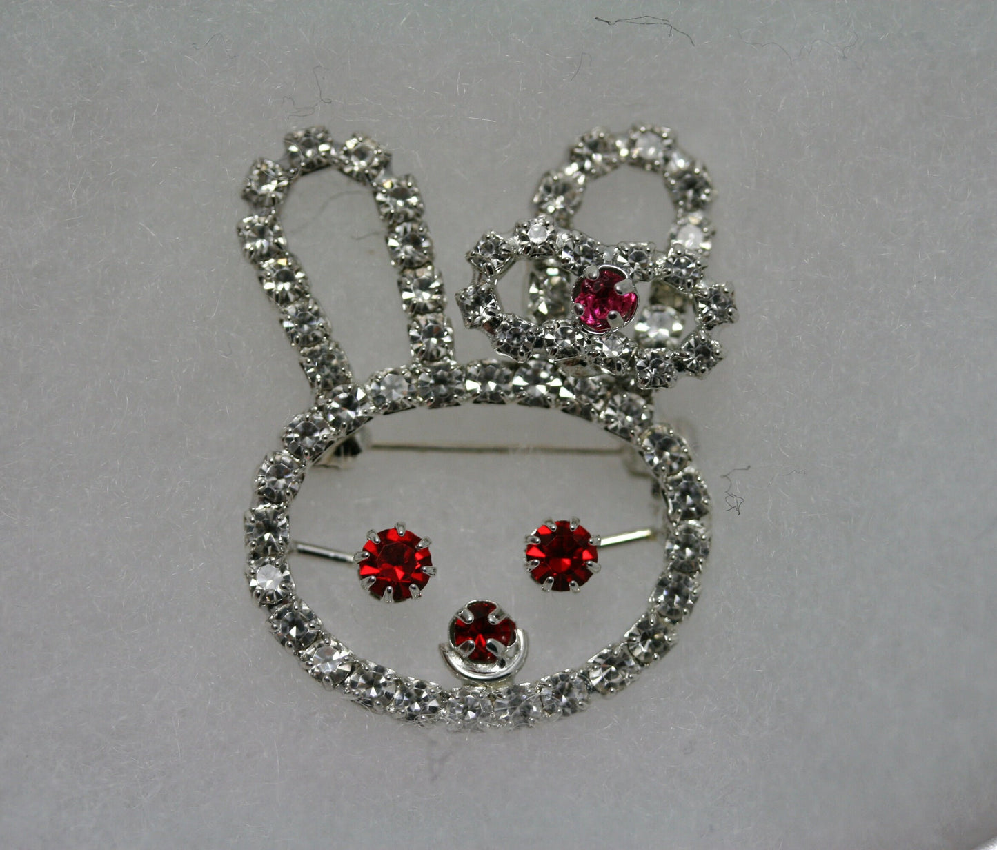 Rhinestone Rabbit Bunny Brooch Pin, Crystal Easter Bunny Face Cut Out Brooch, Easter Jewelry Gift For Her