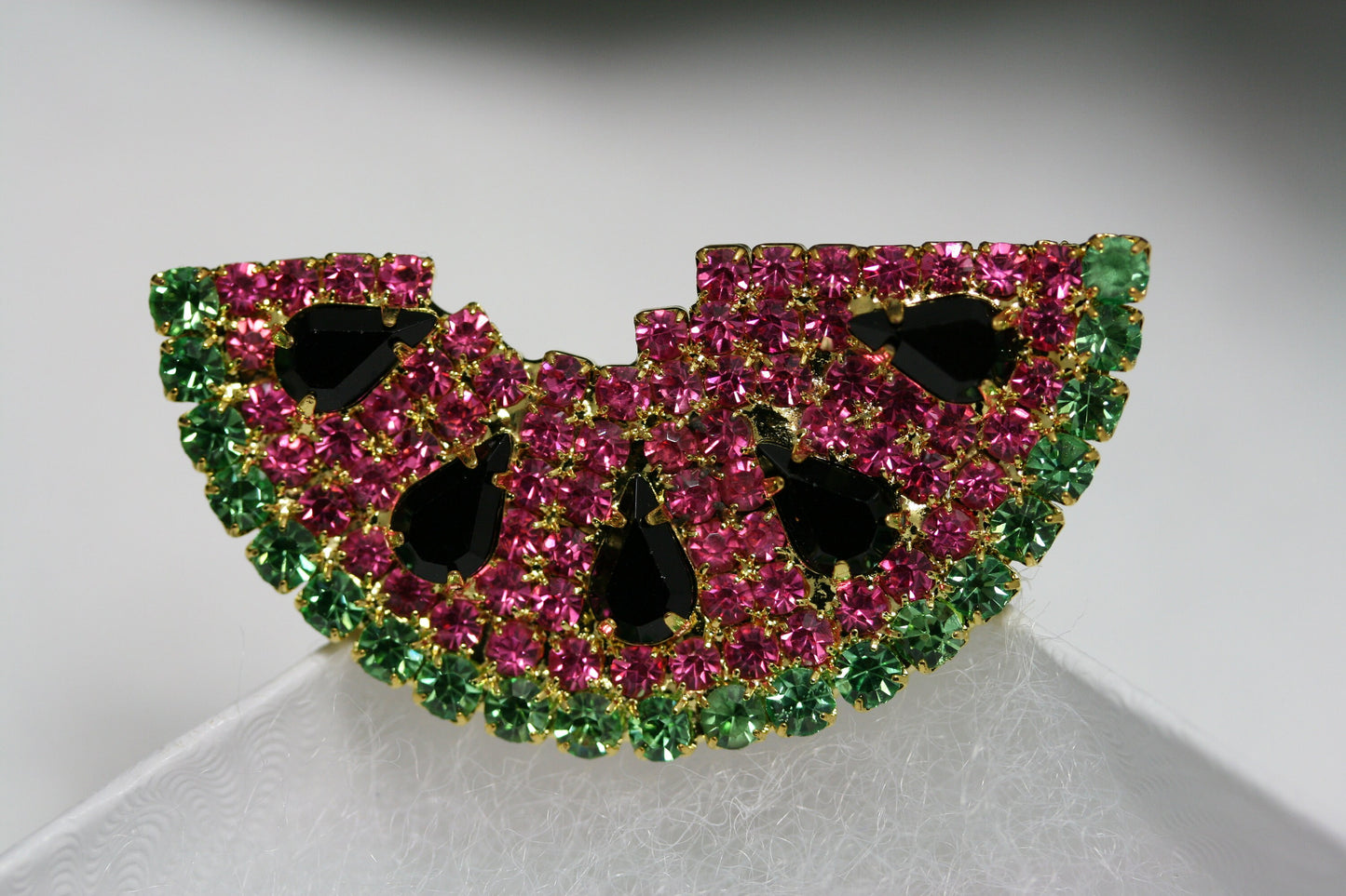 Rhinestone Watermelon Fruit Prong Set Brooch Pin, Summer Watermelon Festival Brooch Pin