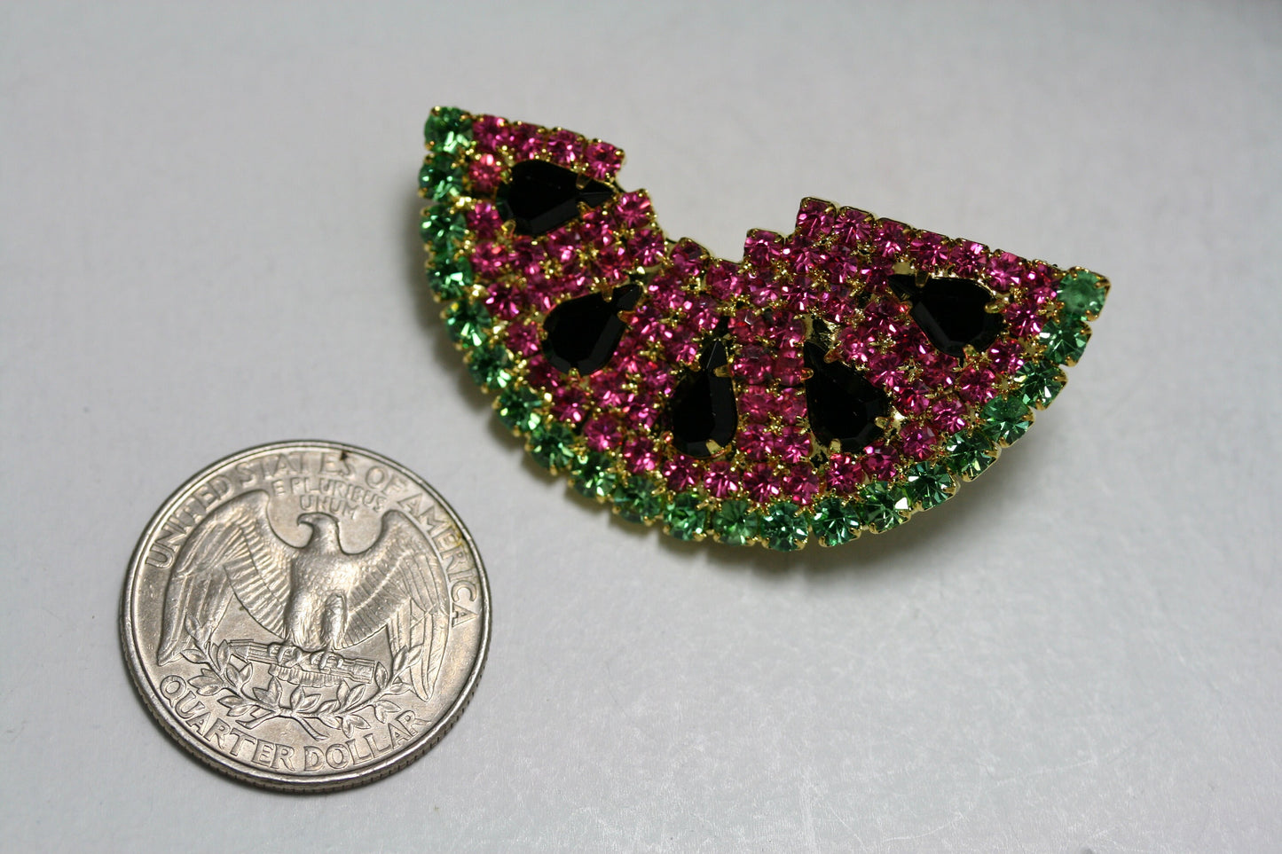 Rhinestone Watermelon Fruit Prong Set Brooch Pin, Summer Watermelon Festival Brooch Pin