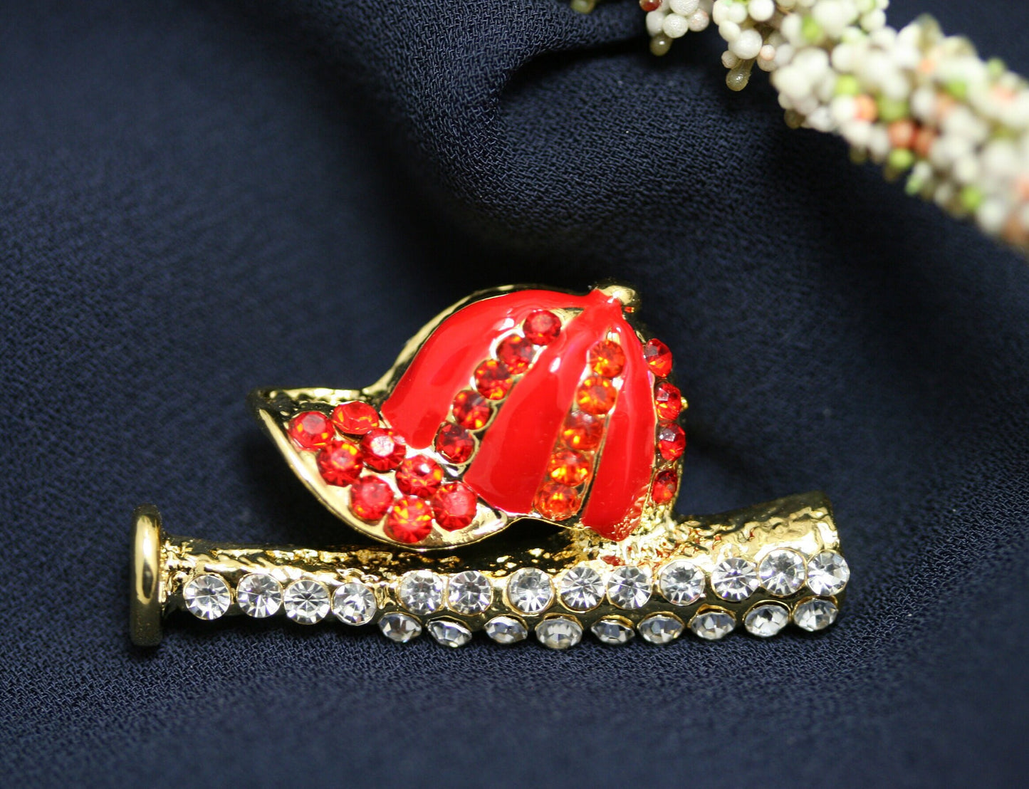 Rhinestone Baseball Cap Bat Sports Pin Brooch Jewelry Pin, Crystal Baseball Cap Bat with Hat Pin, Baseball Jewelry