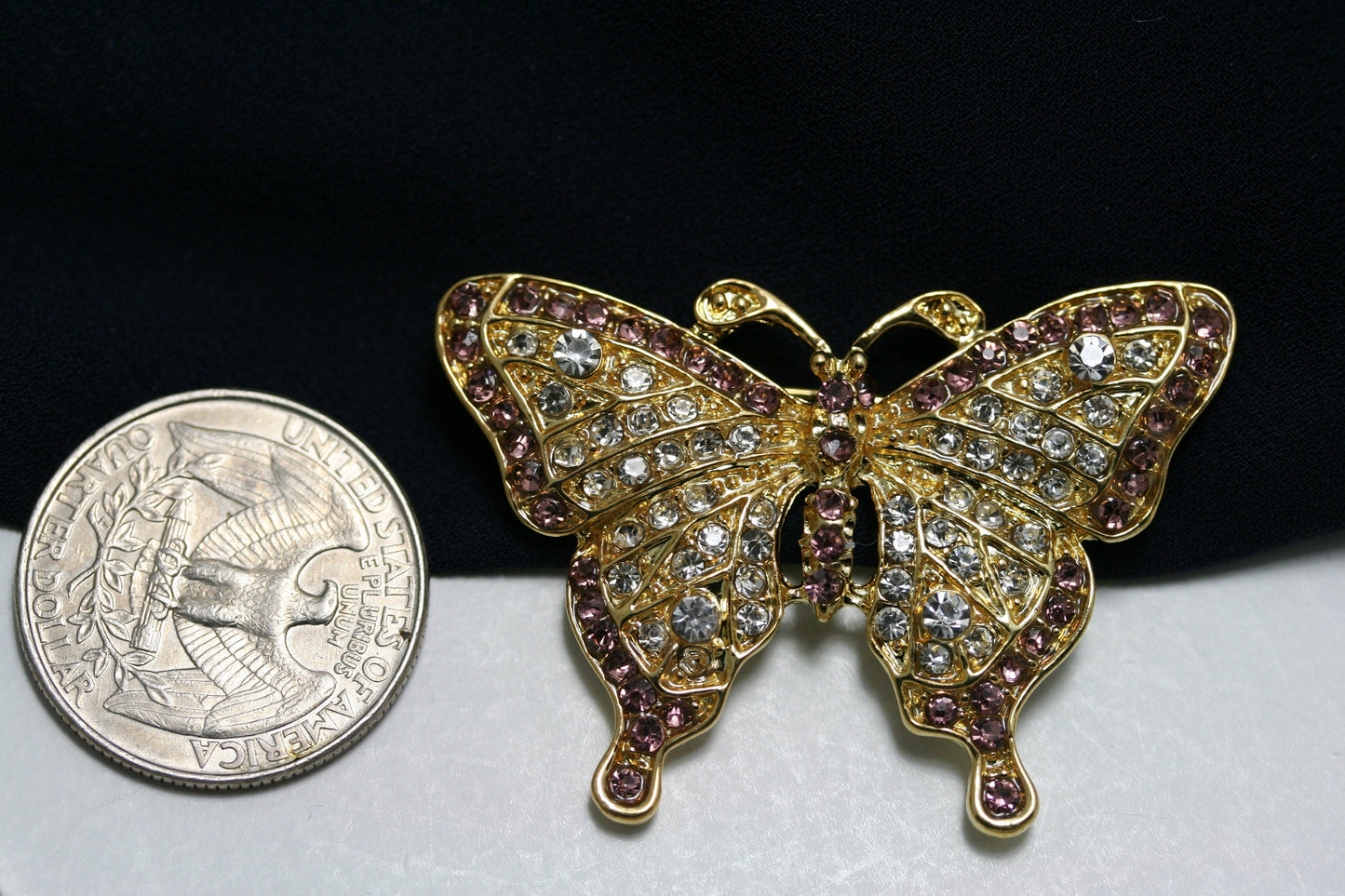 Butterfly Brooch Butterfly Rhinestone Brooch Butterfly Bling Brooch Rhinestone Studded Brooch Gold Butterfly Brooch Butterfly Pin