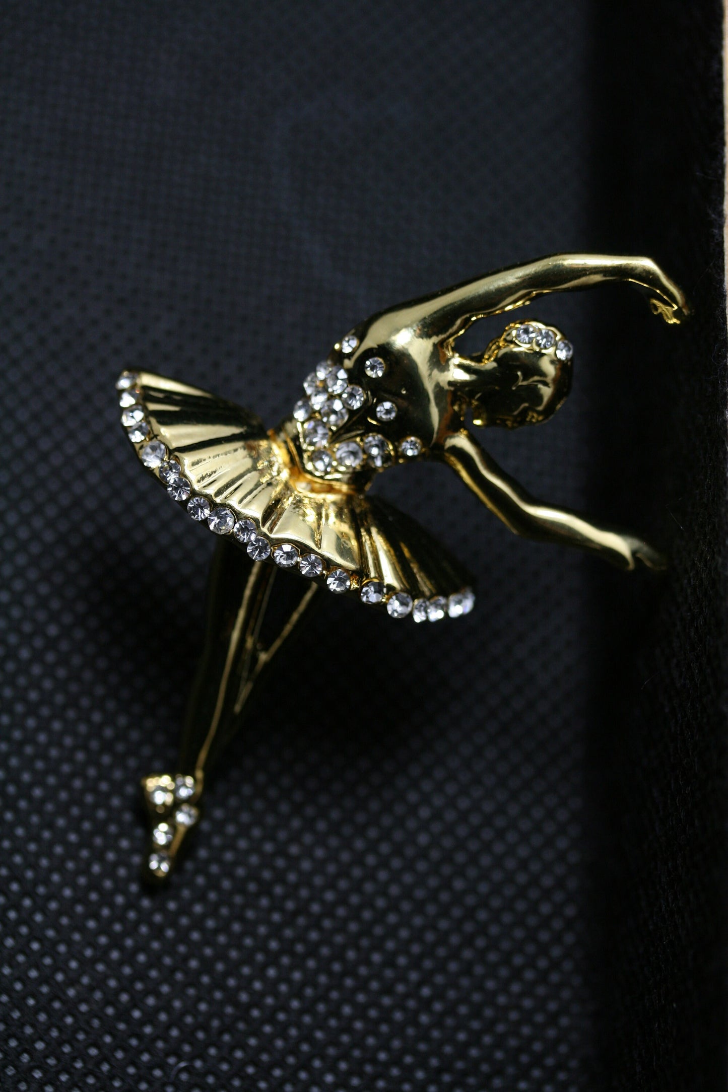 Gold-tone and Rhinestone Ballerina Pin Brooch, Dance Ballet Ballerina Pin Brooch Jewelry