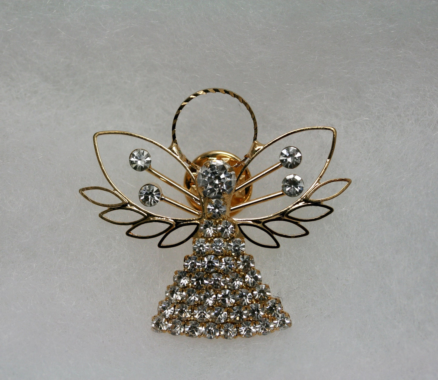 Angel Brooch Rhinestone Angel Pin Angel Jewelry, Rose Gold Plated Angel Pin, Tac Angel Pin