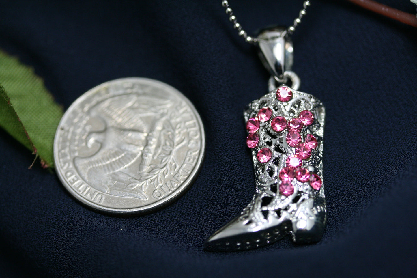 Rhinestone Western Texas Cowboy Cowgirl Boots Necklace, High Heels Shoes Jewelry Pendant, Crystal Boots Gift For Her