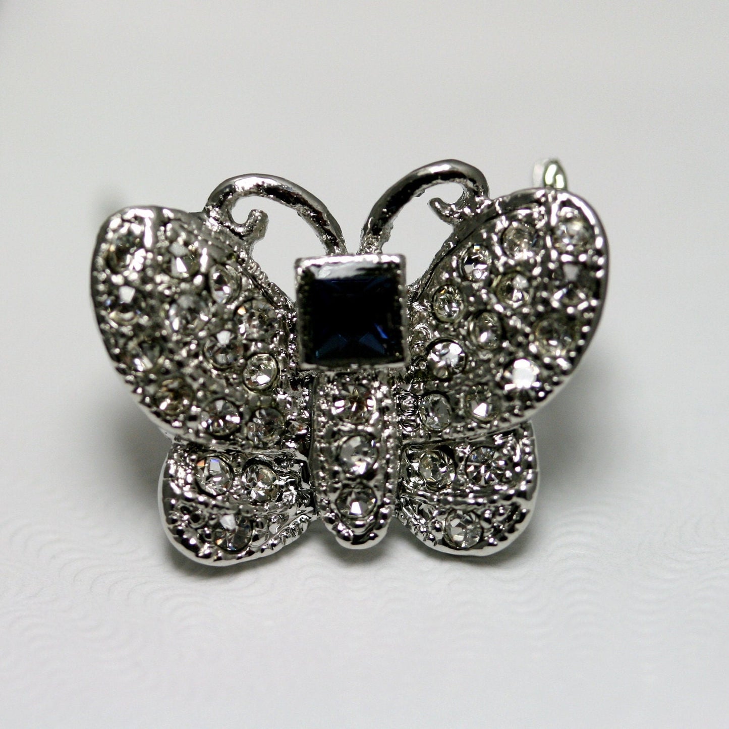 Butterfly Brooch Pin Crystal Blue Rhinestone Lovely Brooches For Women