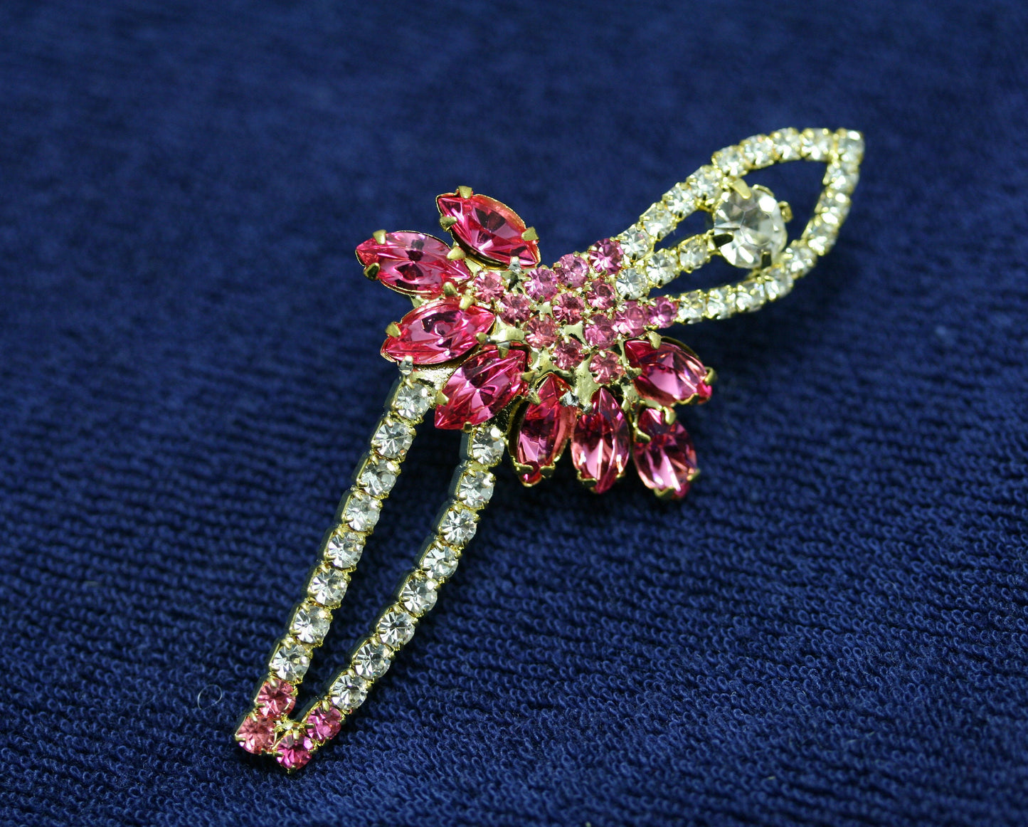 Sparkling Ballerina Pin, Pink Rhinestone Dancer Brooch, Vintage Jeweled Ballerina Dancer brooch pin