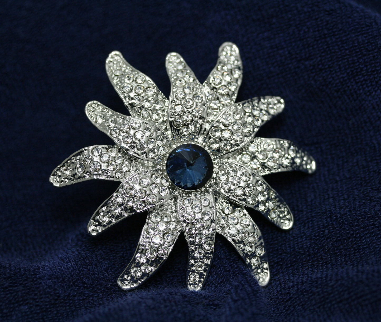 Trendy Crystal Sun Shape Brooch Pin For Women Sun Shape Statement Rhinestone Brooch, Bridal Brooch,
